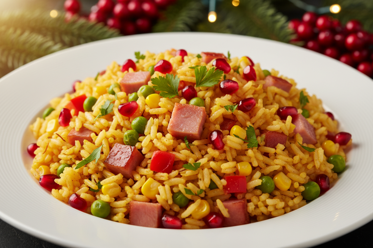 generame un arroz navideño